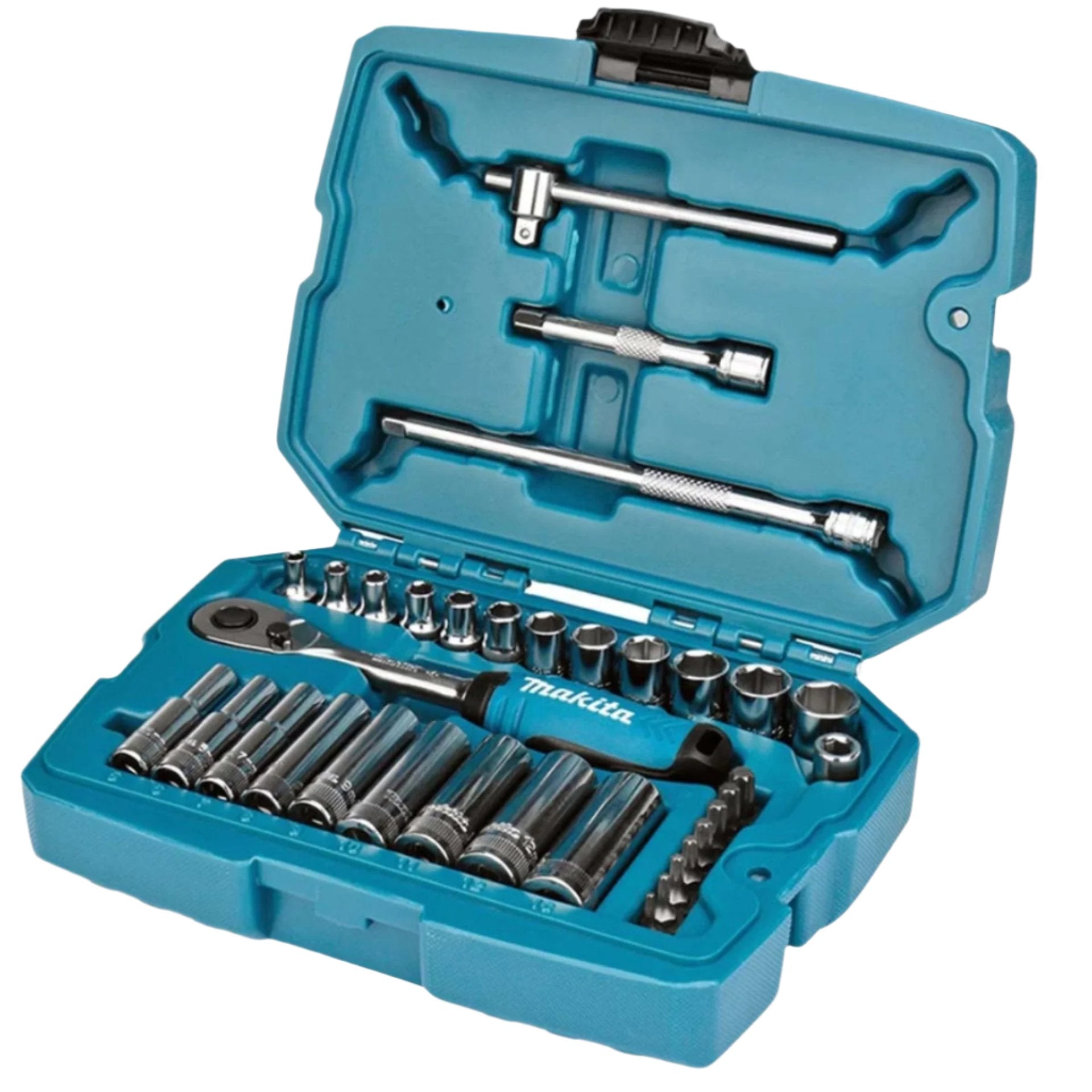 Makita 34-Piece Tool Kit – Complete ¼” Drive Tool Set – Precision, Power & Versatility